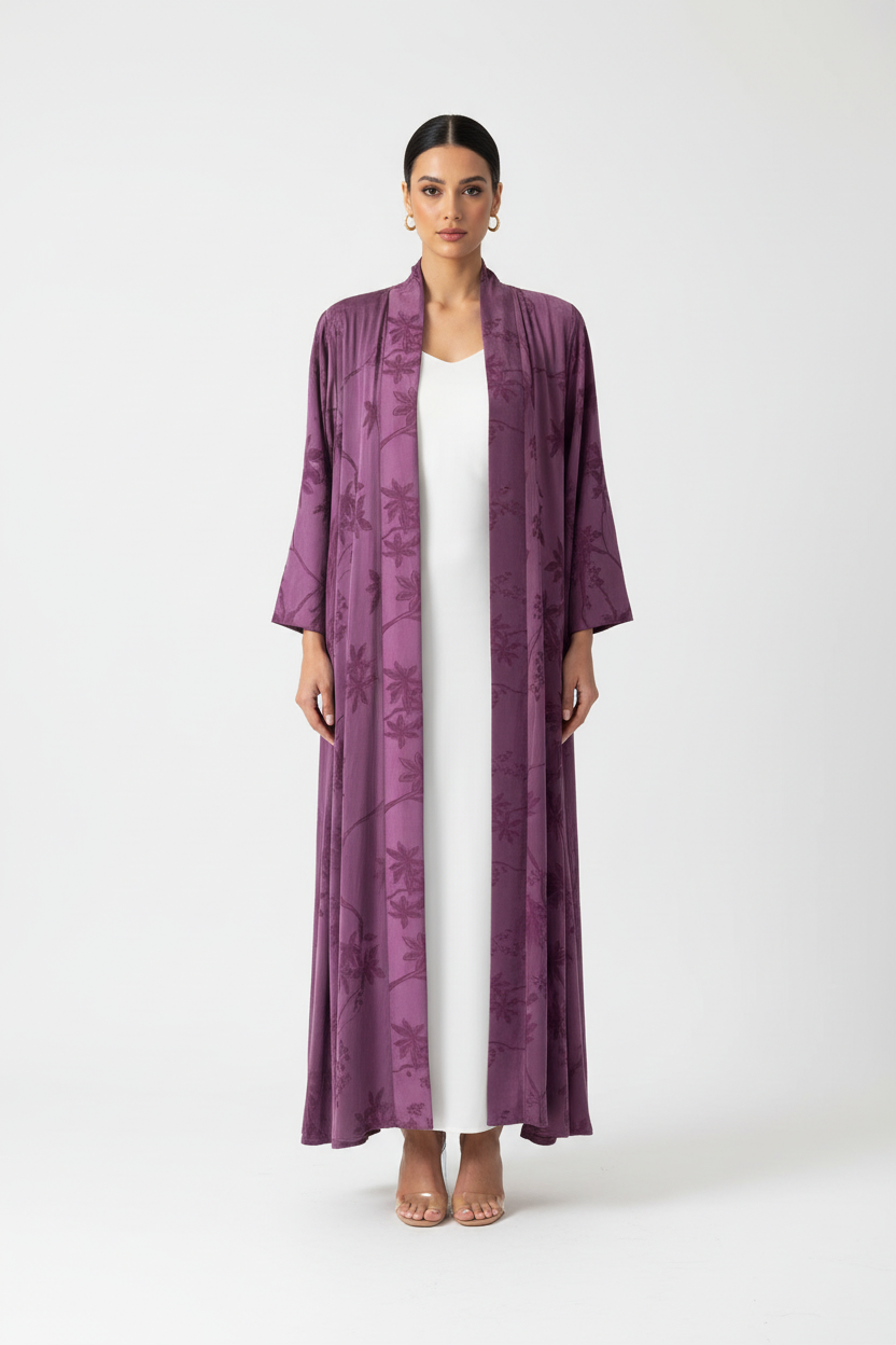 C 1900-01 Purple Floral Abaya
