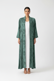 C 1900-02 Sage Green Floral Abaya
