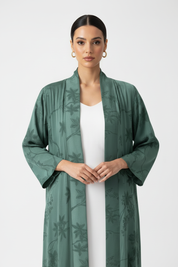 C 1900-02 Sage Green Floral Abaya