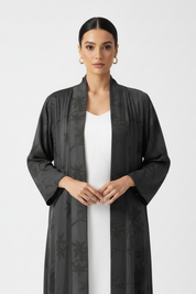 C 1900-04 Charcoal Floral Abaya