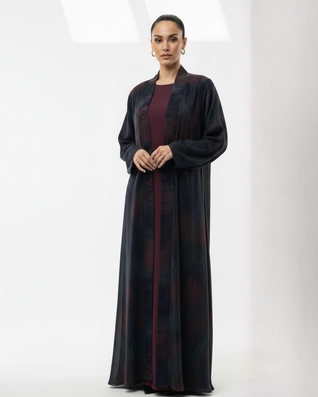 C 1902 Premium Crimson Blue Abaya