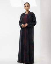 C 1902 Premium Crimson Blue Abaya