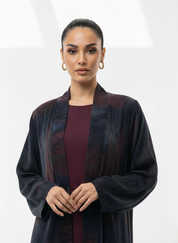 C 1902 Premium Crimson Blue Abaya