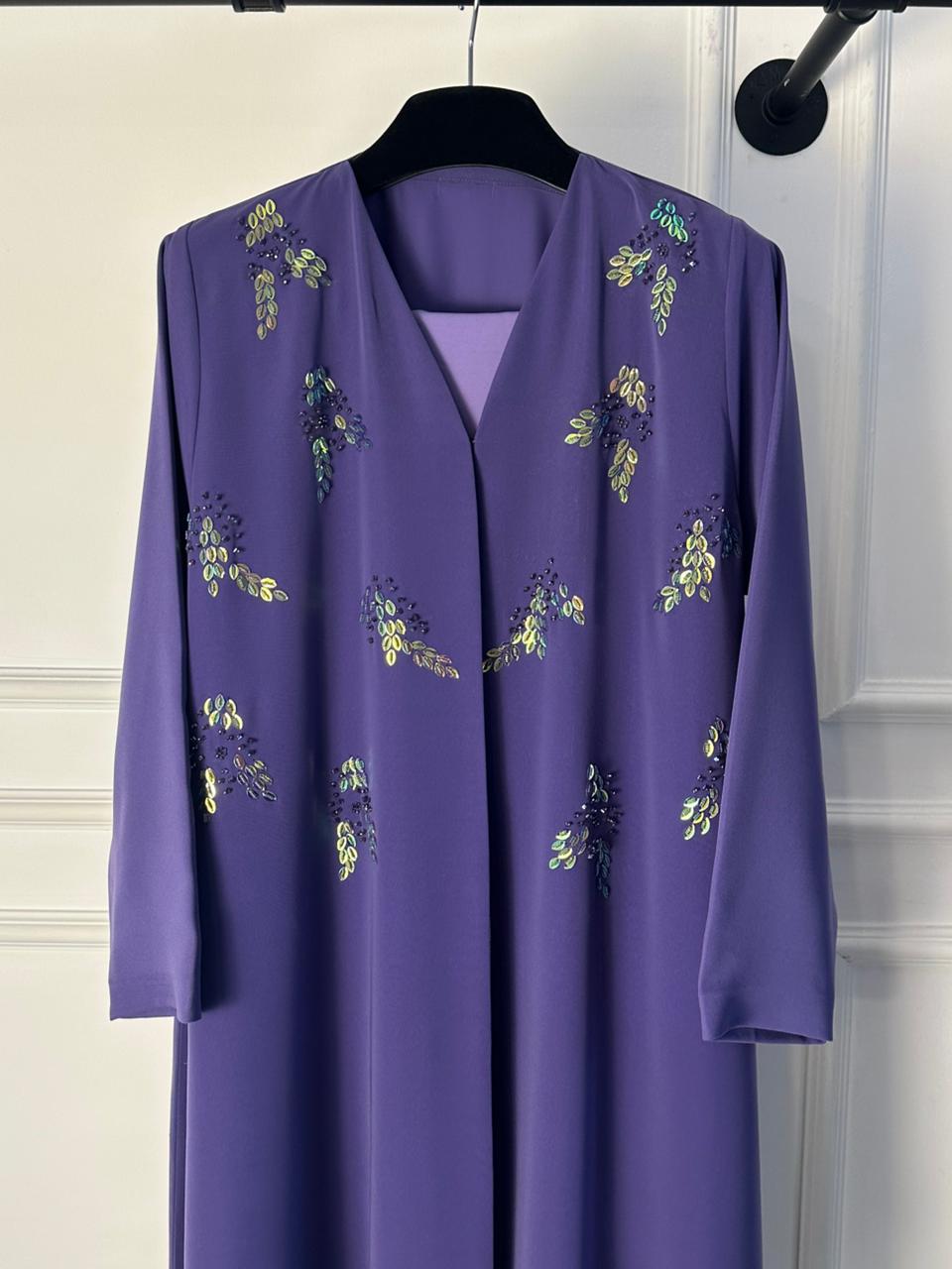 C 1905 Violet Beaded Abaya