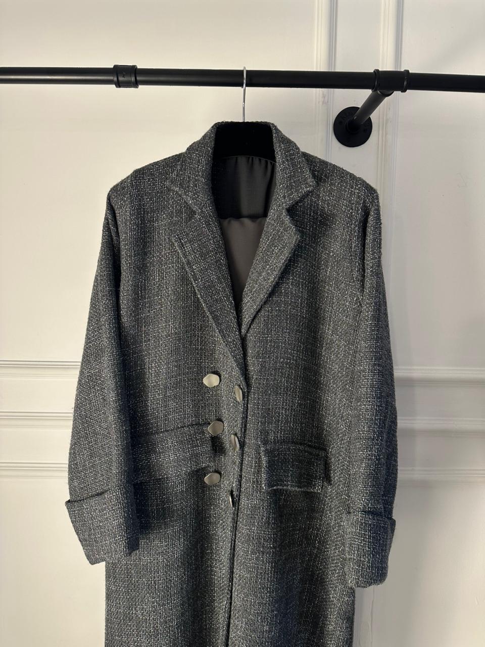 C 1907 Grey Tweed Abaya