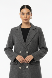 C 1907 Grey Tweed Abaya