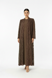 C 1912-01 Brown Dantel Abaya