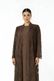 C 1912-01 Brown Dantel Abaya