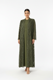 C 1912-02 Light Olive Dantel Abaya