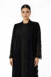 C 1912-04 Black Dantel Abaya