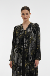 C 1913 Silver Gold Dantel Abaya