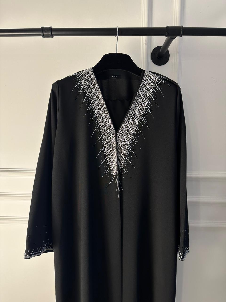 C 1919 Black Beaded Abaya
