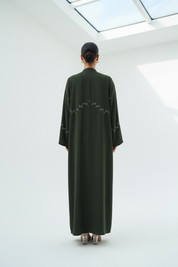 C 1921 Dark Green Beaded Abaya