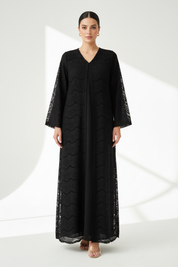 C 1923 Black Dantel Abaya