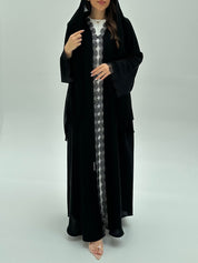 C 1927 Black Crystal Lace Abaya - nada