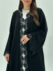 C 1929 Black Crystal Lace Abaya