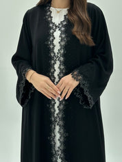 C 1931 Black Crystal Lace Abaya