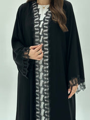 C 1932 Black Butterfly Lace Abaya