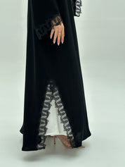 C 1932 Black Butterfly Lace Abaya