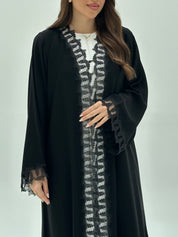 C 1932 Black Butterfly Lace Abaya