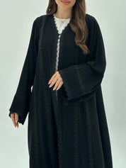C 1933 Black Crystal Lace Abaya
