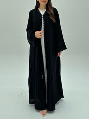 C 1933 Black Crystal Lace Abaya