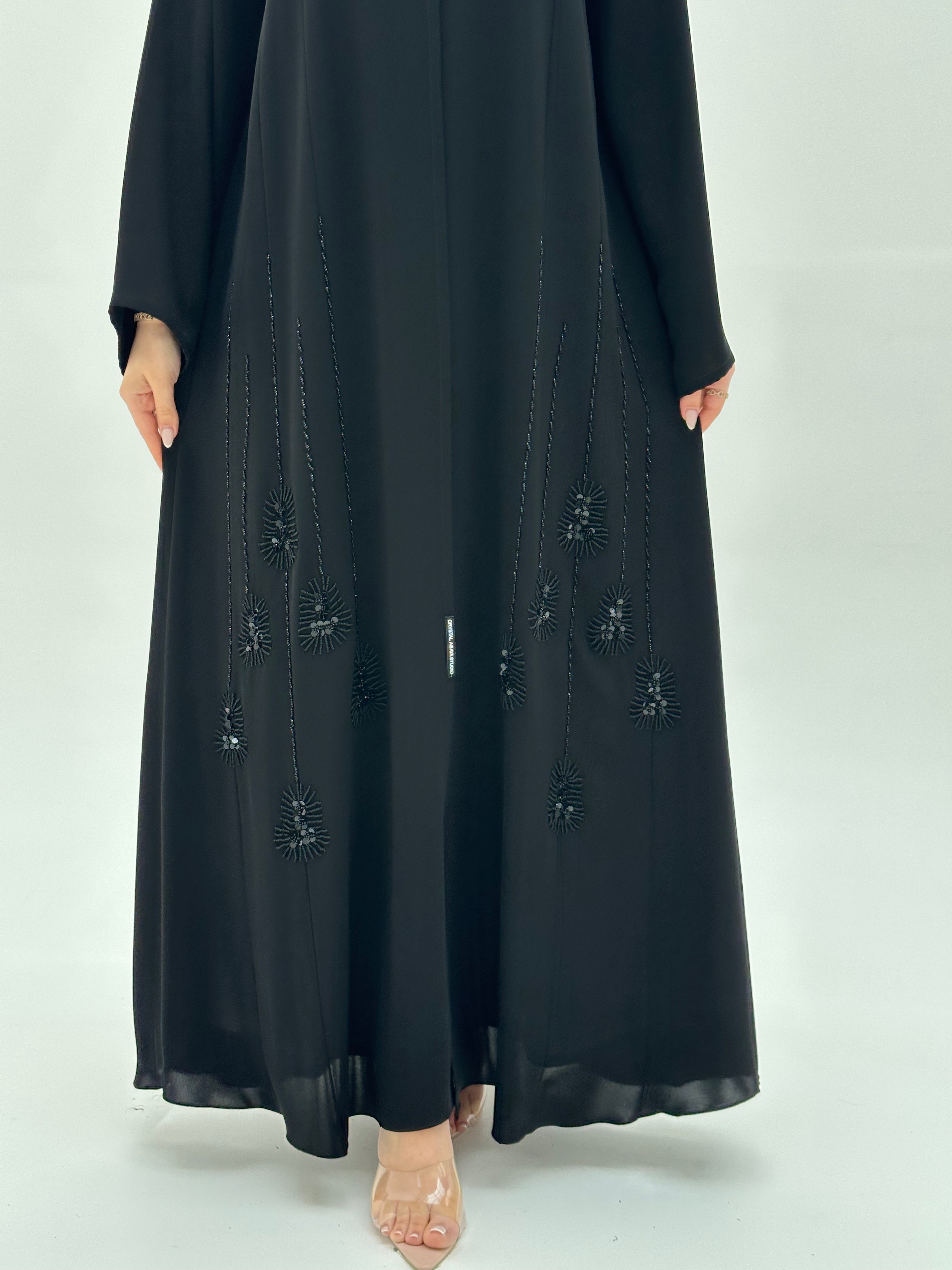 C 1938 Black Beaded Abaya