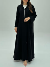 C 1939 Black Floral Beaded Abaya