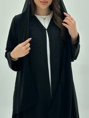 C 1939 Black Floral Beaded Abaya