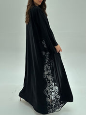 C 1940 Black Beaded Lace Abaya