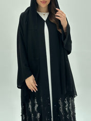 C 1941 Black Floral Lace Abaya
