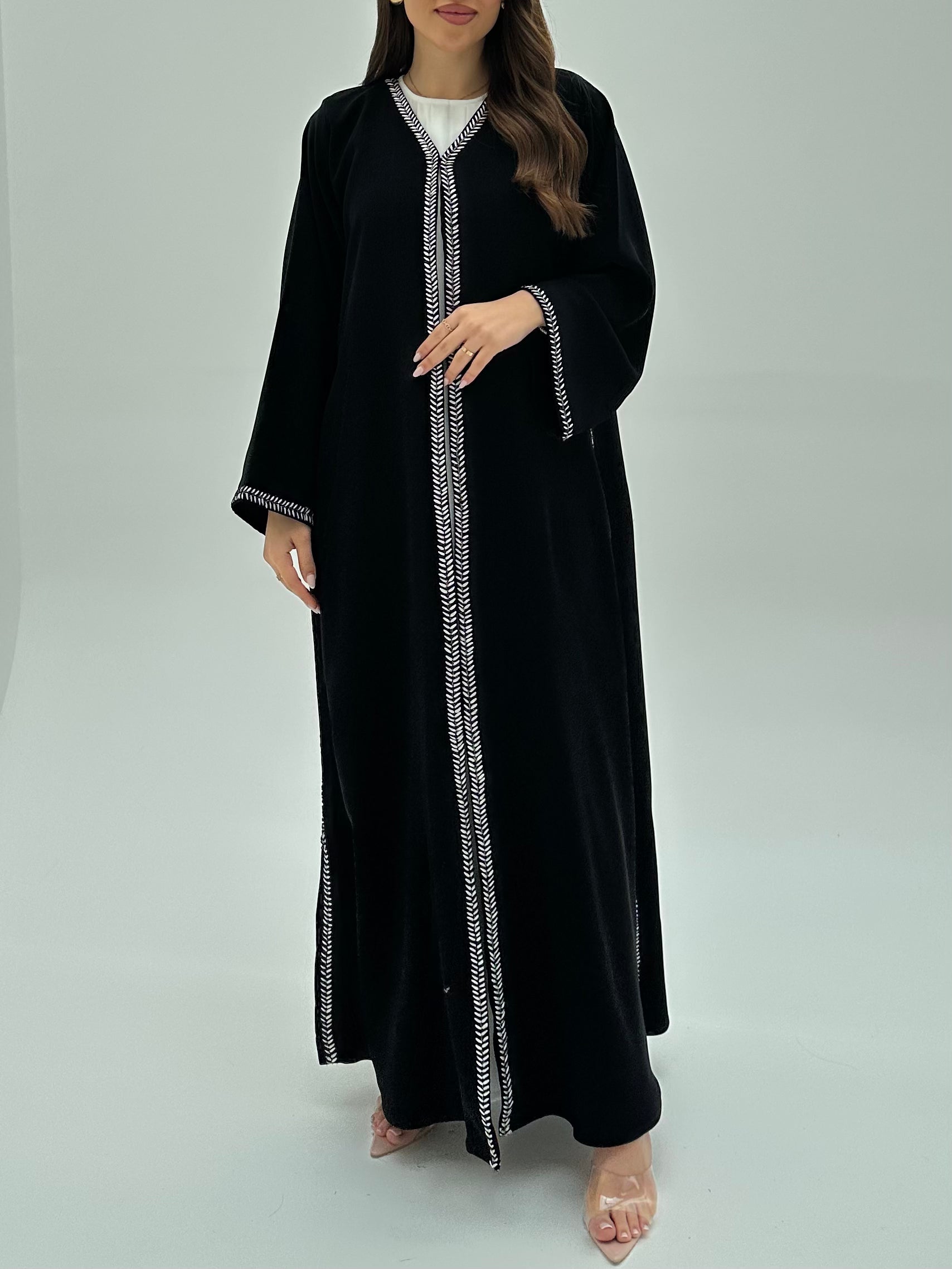 C 1943 Black Embroidered Abaya