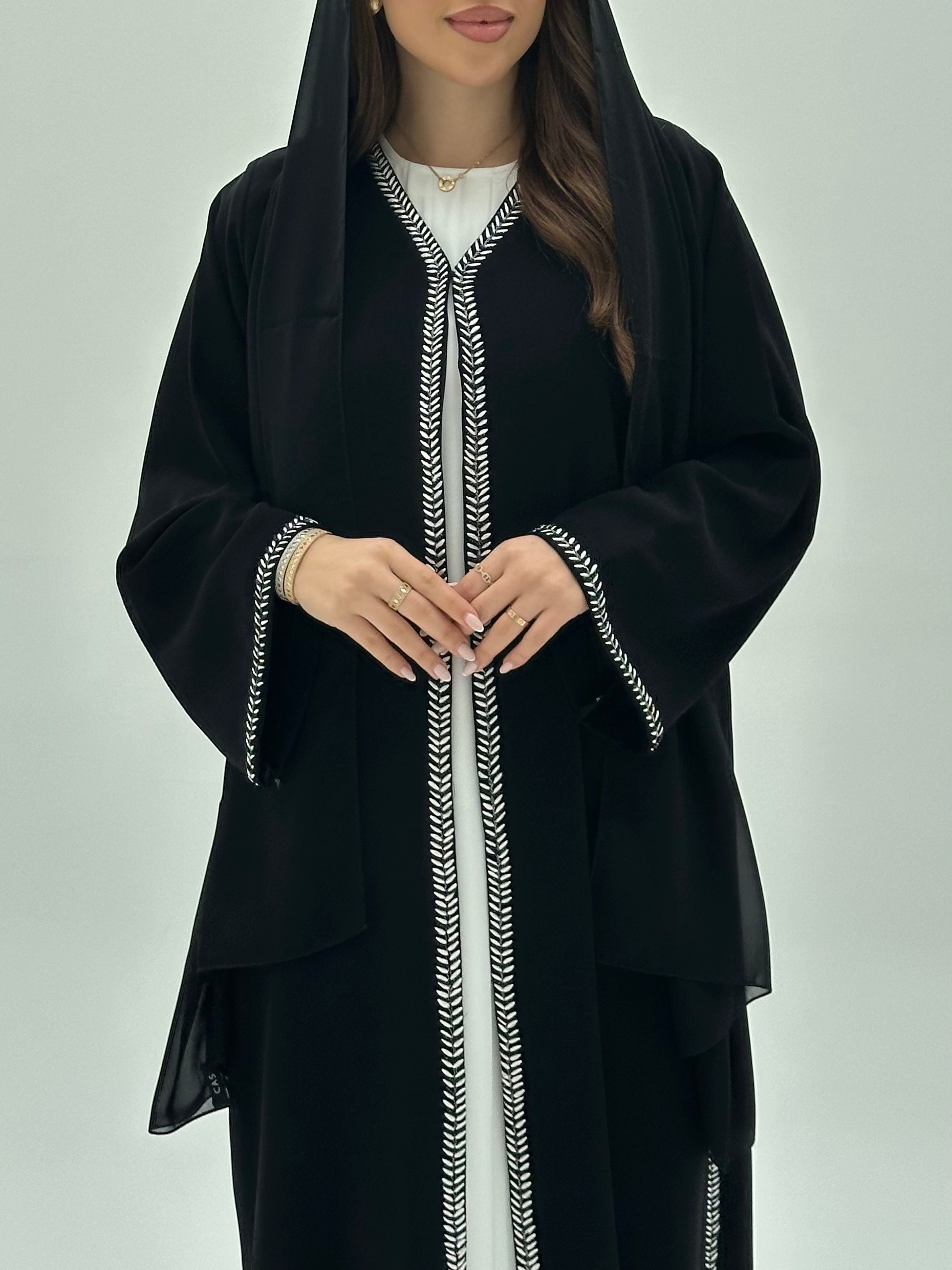 C 1943 Black Embroidered Abaya
