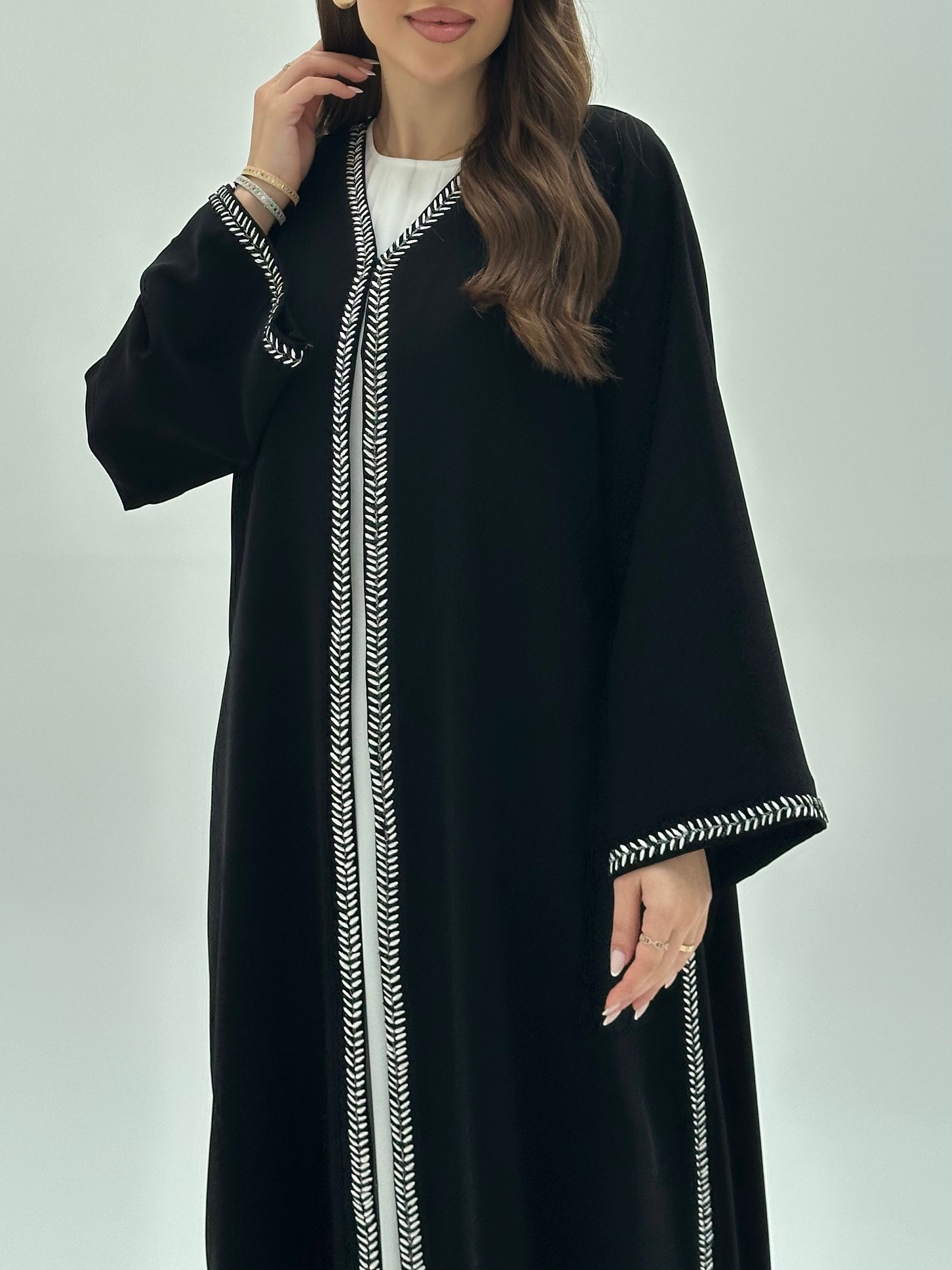 C 1943 Black Embroidered Abaya
