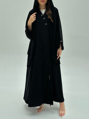 C 1944 Black Lace Abaya - crepe