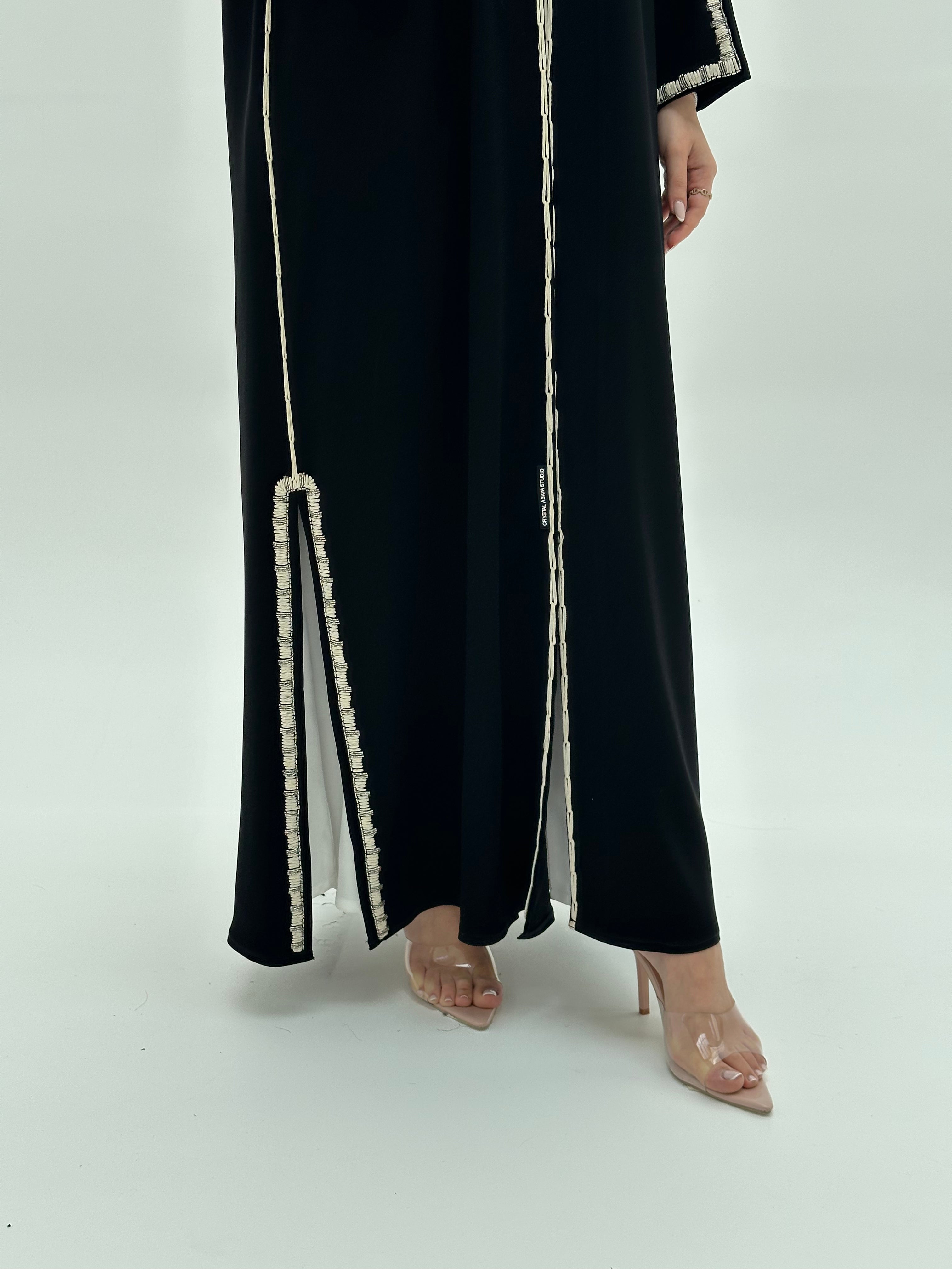 C 1947 Black Embroidered Abaya