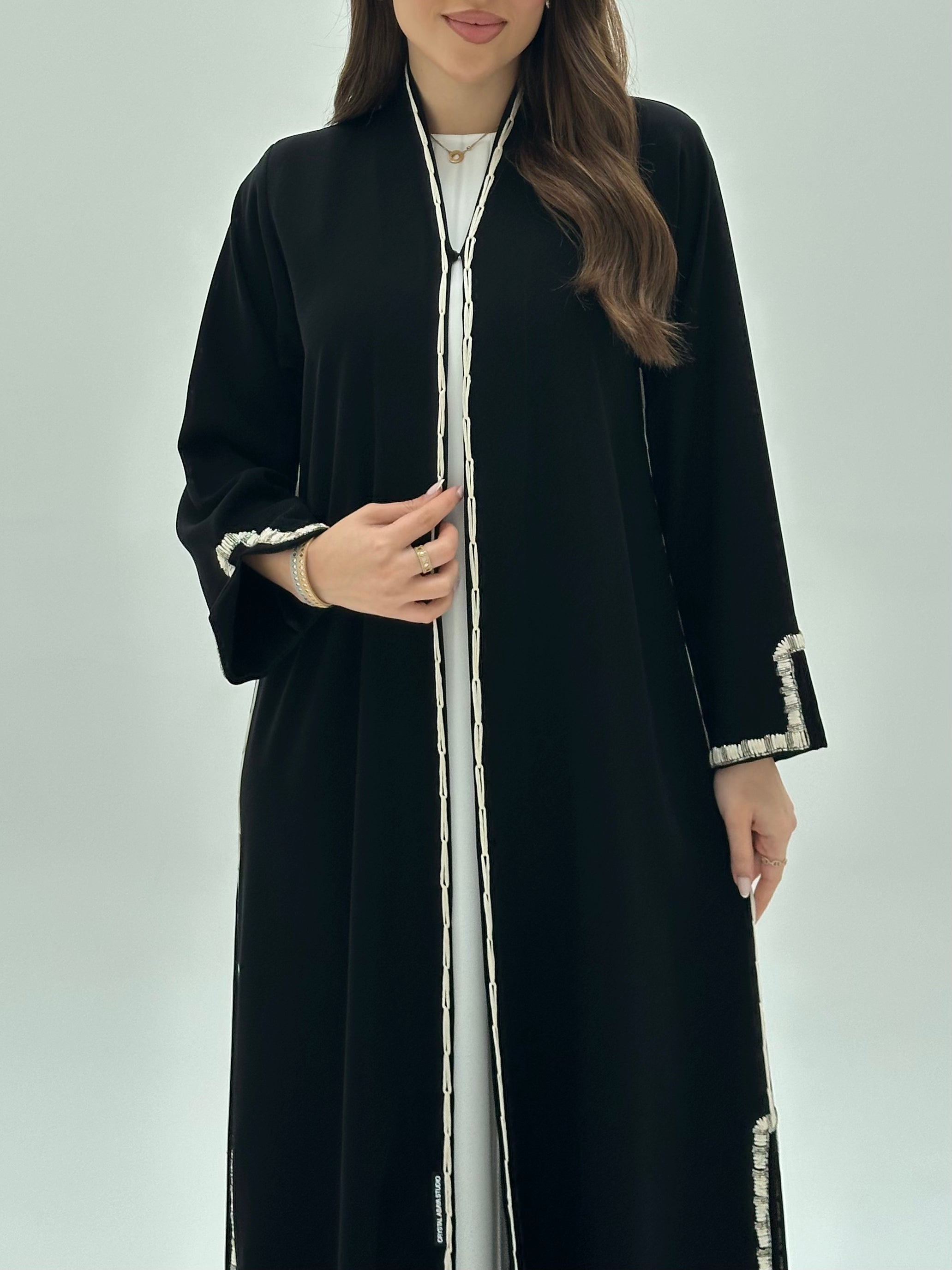 C 1947 Black Embroidered Abaya