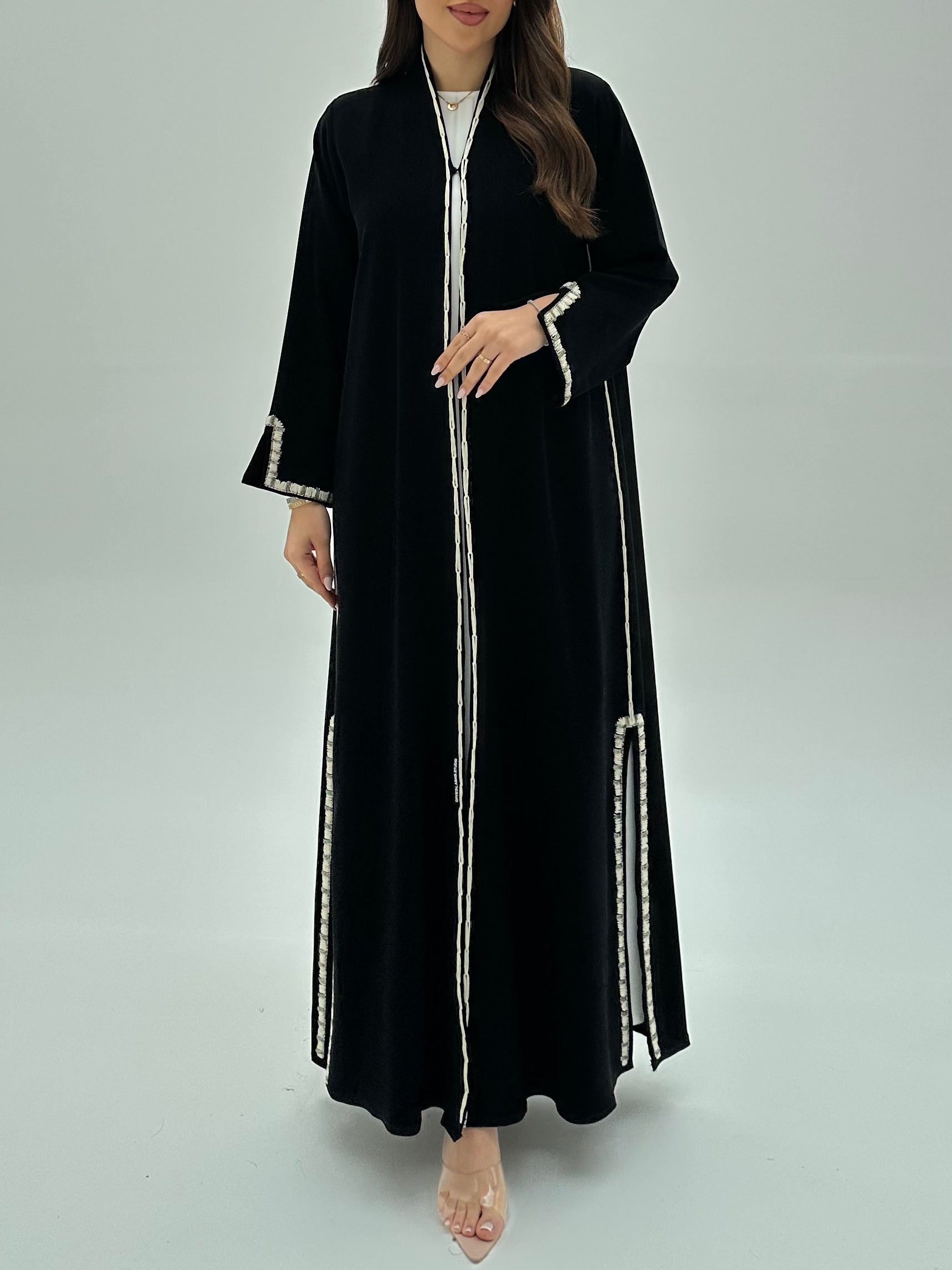 C 1947 Black Embroidered Abaya