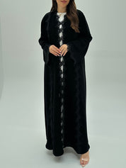 C 1952 Black Crystal Lace Abaya