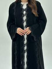 C 1952 Black Crystal Lace Abaya