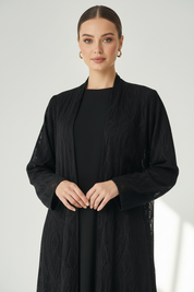 C 1956 Black Dantel Abaya