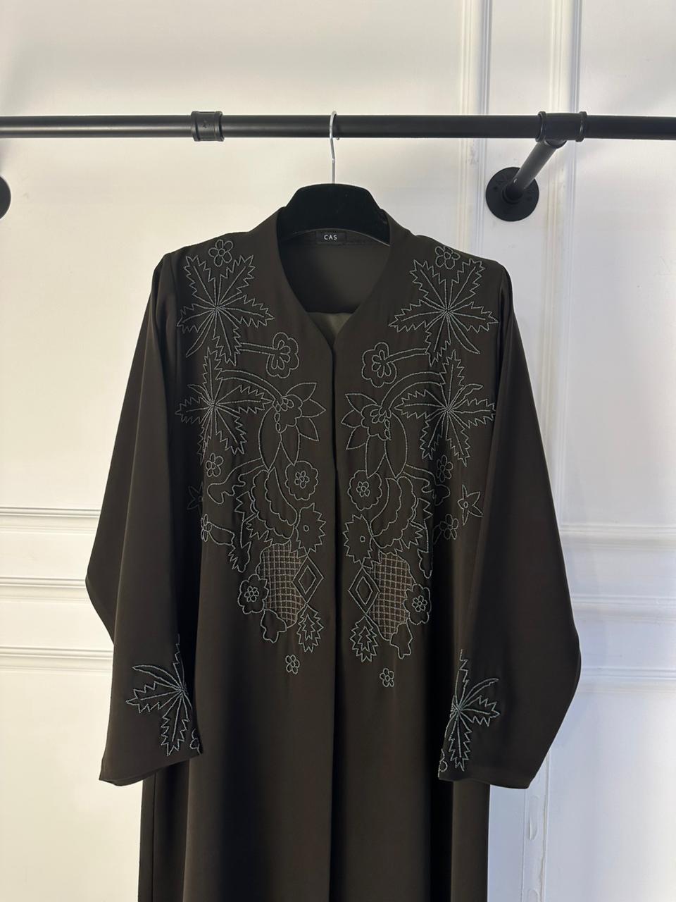 C 1963 Olive Beaded Abaya