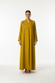 C 1965 Mustard Beaded Abaya