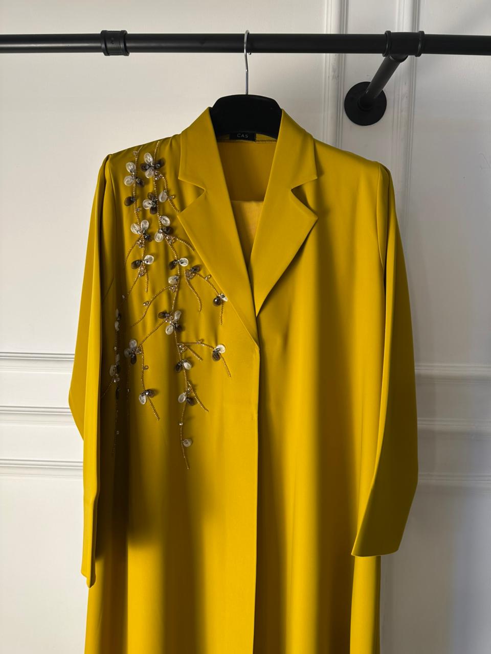 C 1965 Mustard Beaded Abaya