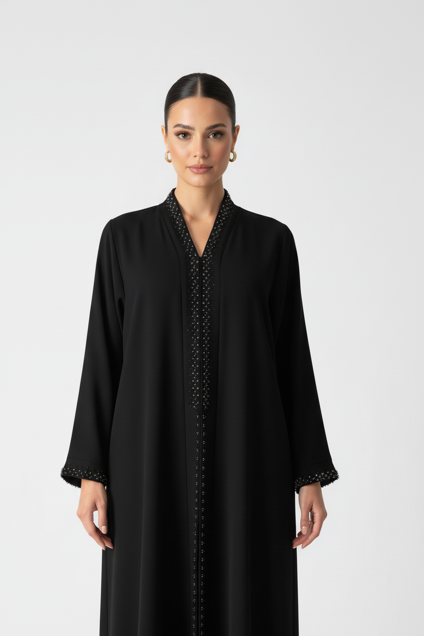 C 1969 Black Beaded Abaya