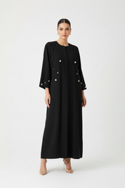 C 1970 Black Button Abaya