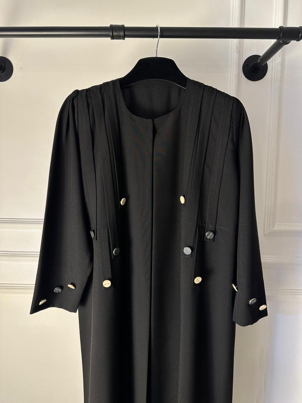 C 1970 Black Button Abaya