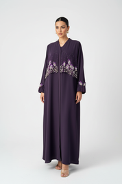 C 1972 Plum Purple Beaded Abaya