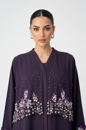 C 1972 Plum Purple Beaded Abaya