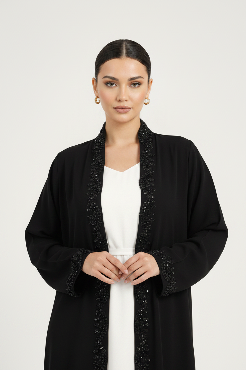 C 1973-02 Black Beaded Abaya